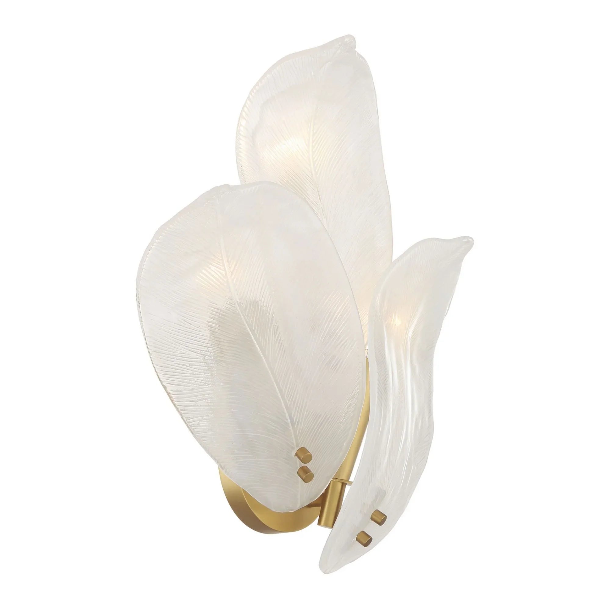 Orchid 18" 3-Light Wall Sconce, Legacy Brass with White Glass Finish - Bees Lighting