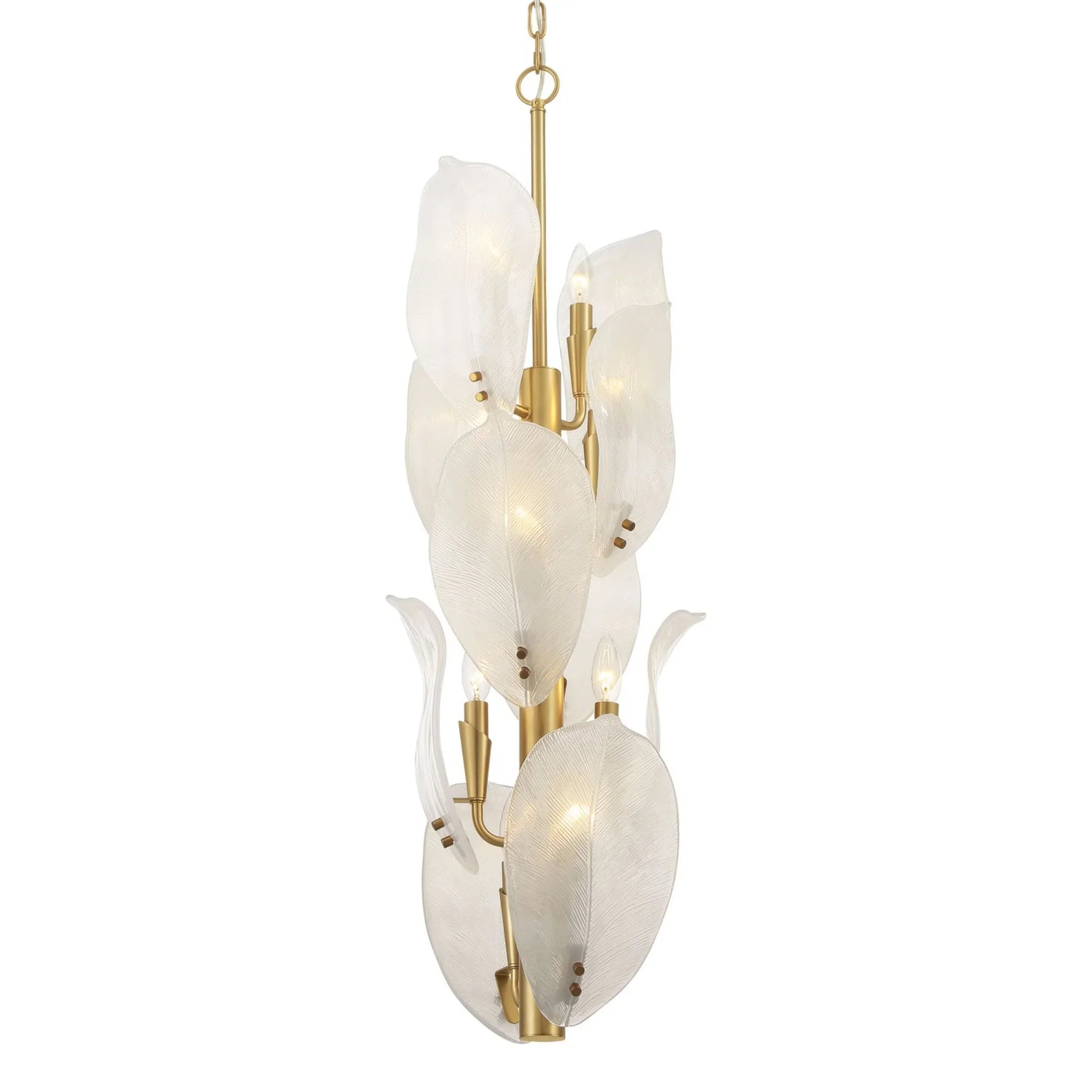 Orchid 13" 10-Light Pendant, Legacy Brass with White Glass Finish - Bees Lighting