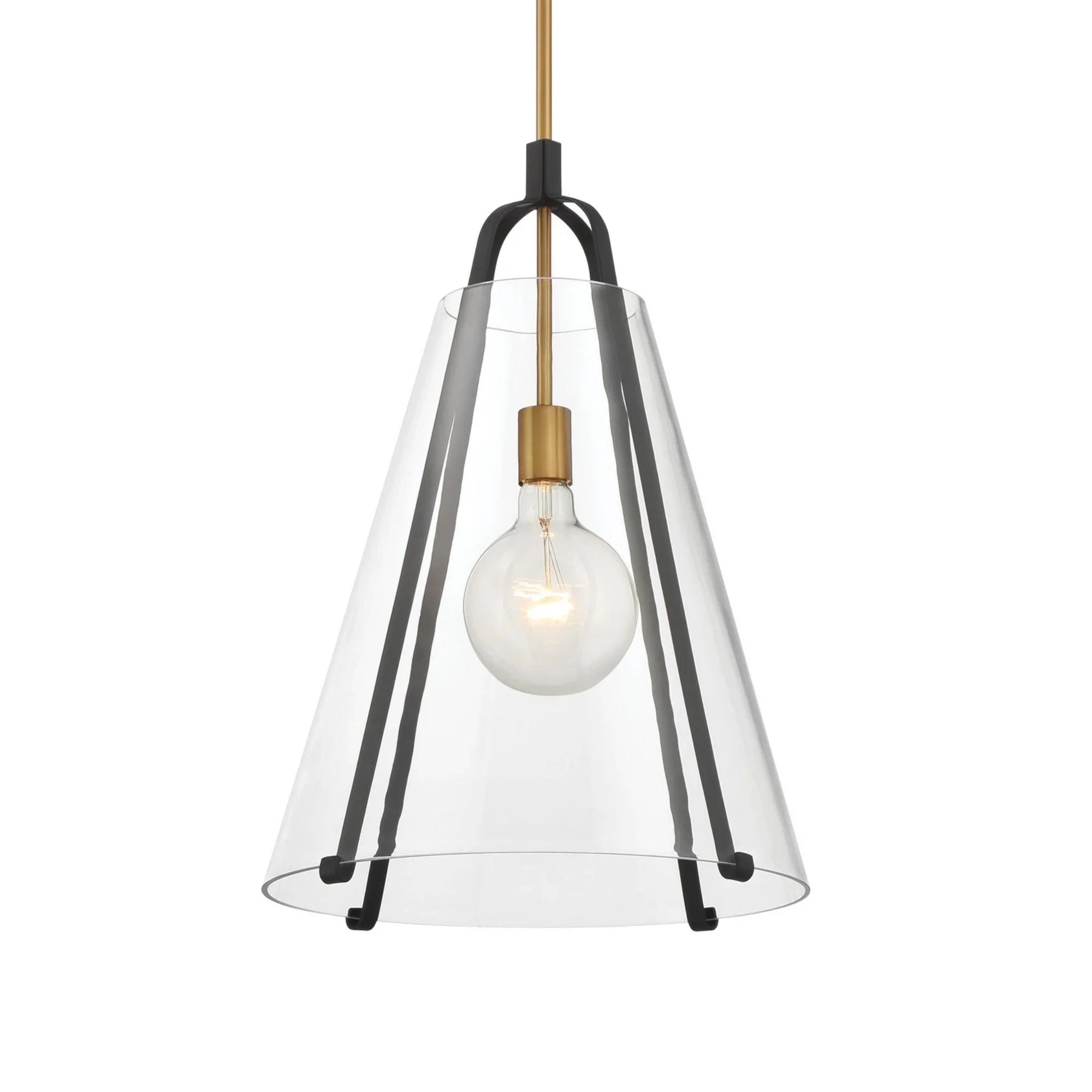 Paxos 12" Pendant, Legacy Brass & Sand Coal Finish - Bees Lighting