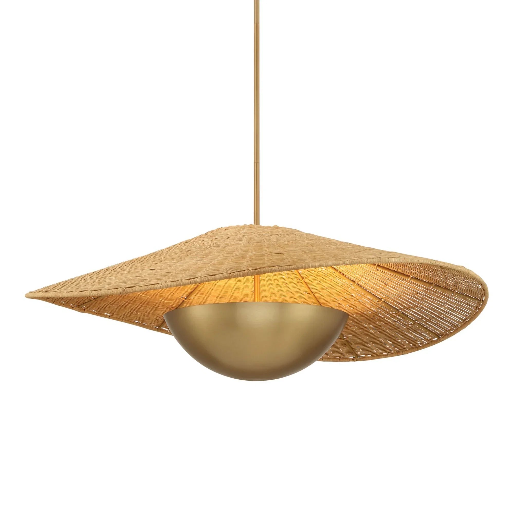Nestor 36" 3-Light Pendant, Legacy Brass Finish - Bees Lighting