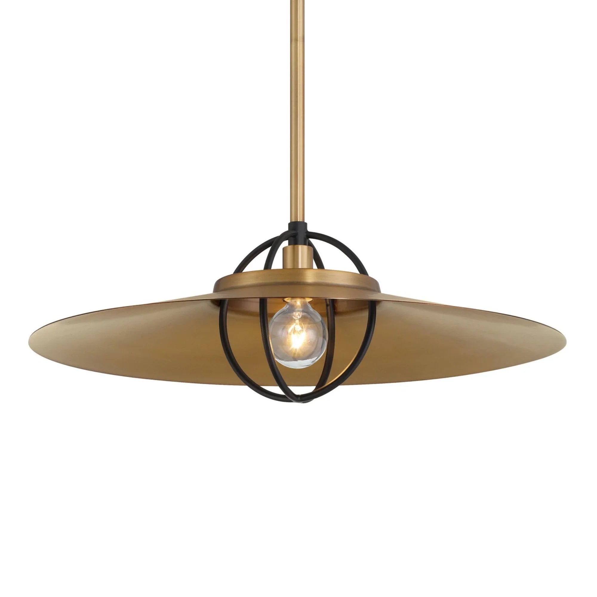Newburie 17" Pendant, Legacy Brass & Dark Matte Black Finish - Bees Lighting