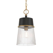 Stamford 9" Pendant, Legacy Brass & Dark Matte Black Finish - Bees Lighting