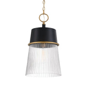 Stamford 13" Pendant, Legacy Brass & Dark Matte Black Finish - Bees Lighting