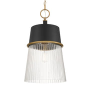 Stamford 15" Pendant, Legacy Brass & Dark Matte Black Finish - Bees Lighting