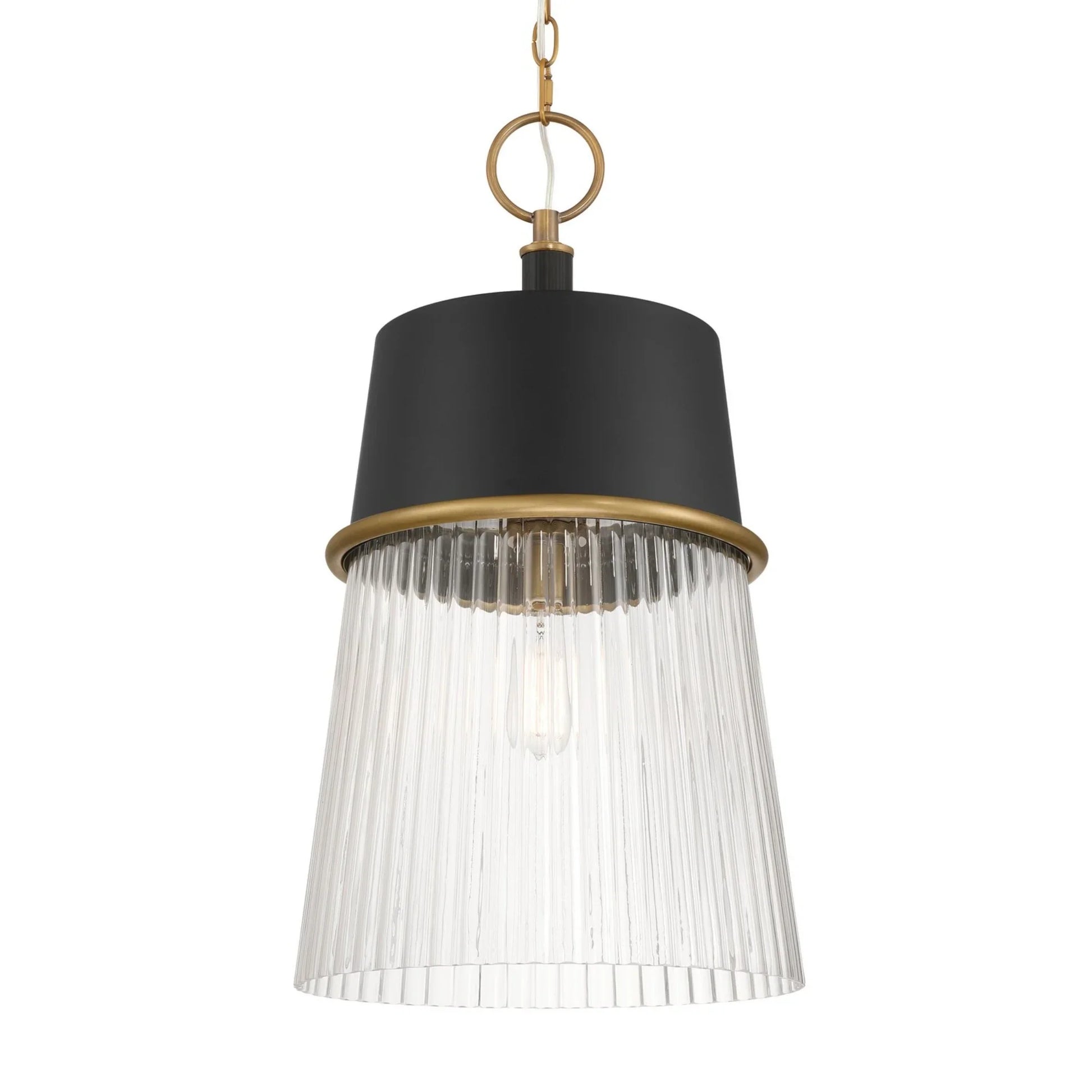 Stamford 15" Pendant, Legacy Brass & Dark Matte Black Finish - Bees Lighting