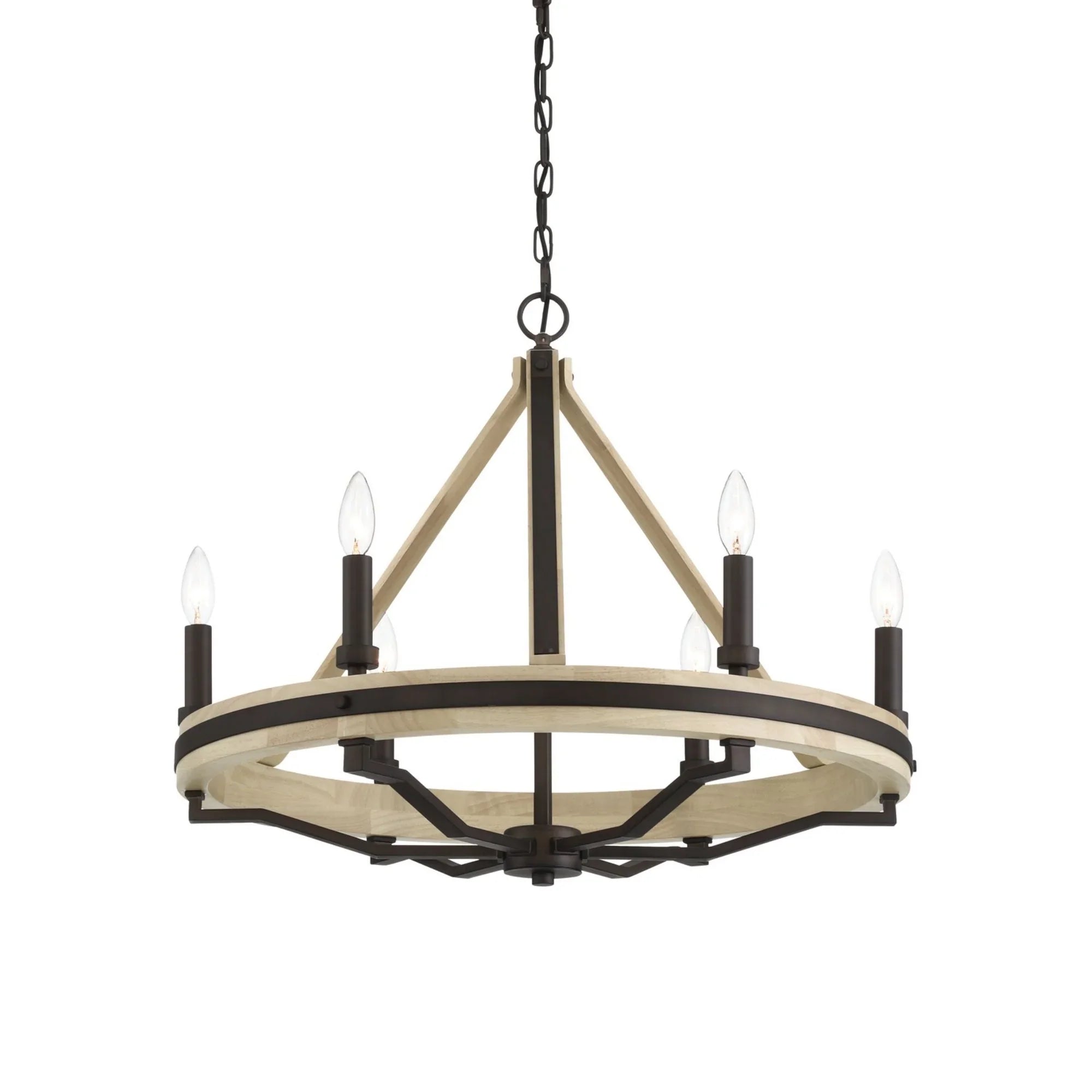 Sonoma 26" 6-Light Chandelier, Dark Bronze Finish - Bees Lighting