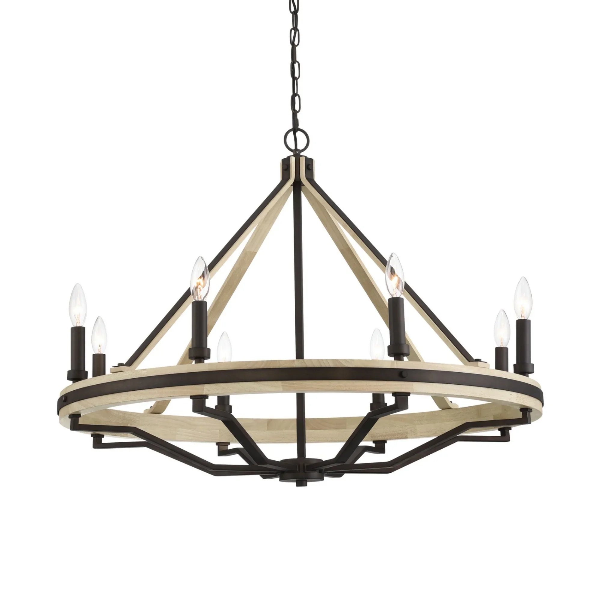 Sonoma 34" 8-Light Chandelier, Dark Bronze Finish - Bees Lighting
