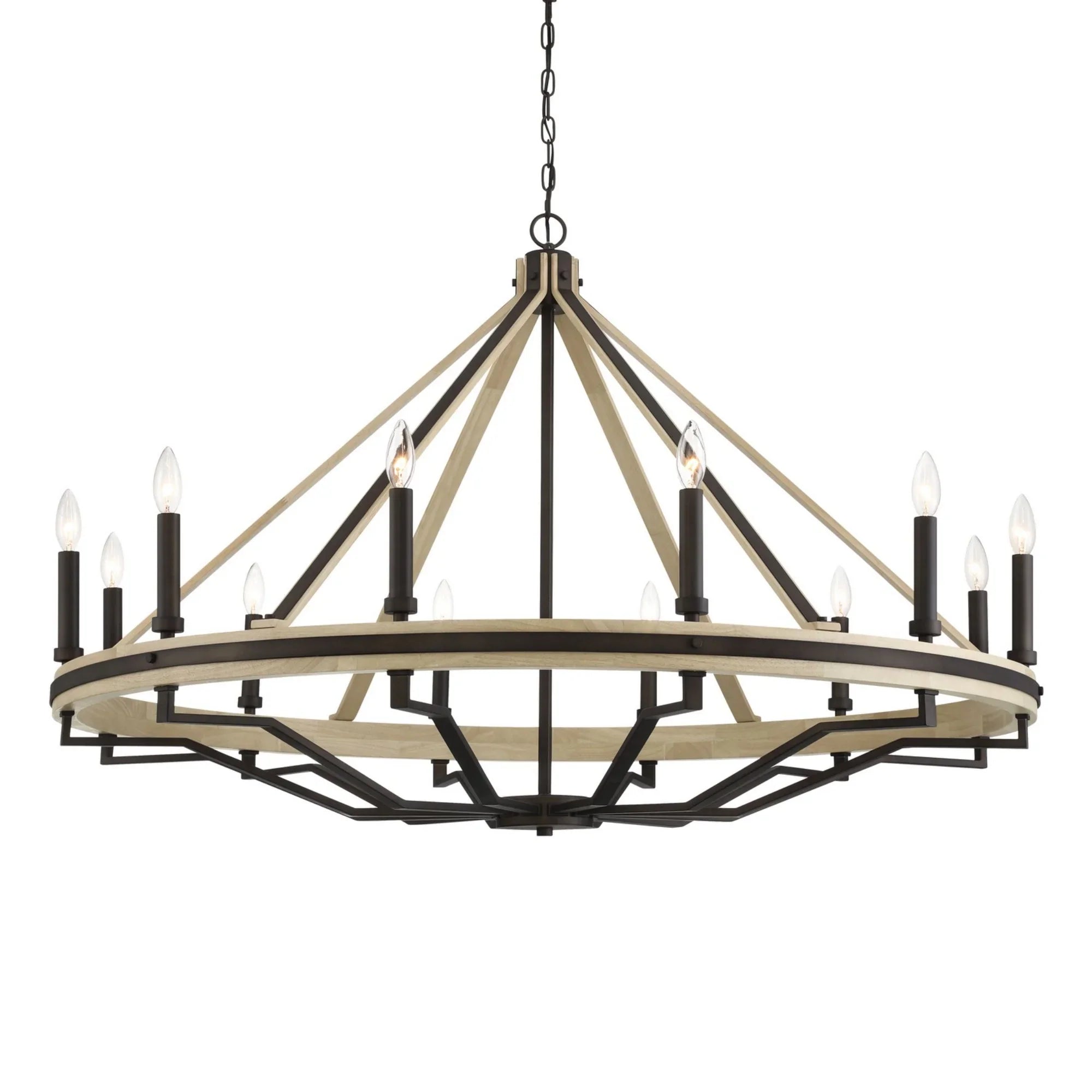 Sonoma 48" 12-Light Chandelier, Dark Bronze Finish - Bees Lighting