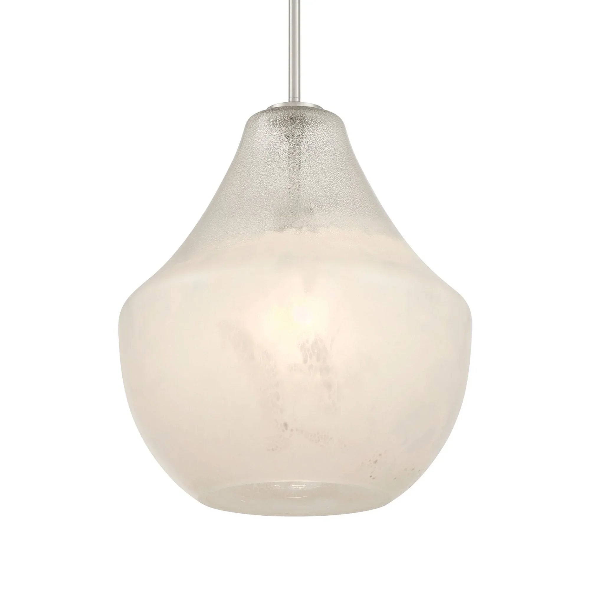 Pacific 17" Pendant, Brushed Nickel Finish with Misty White Glass - Bees Lighting