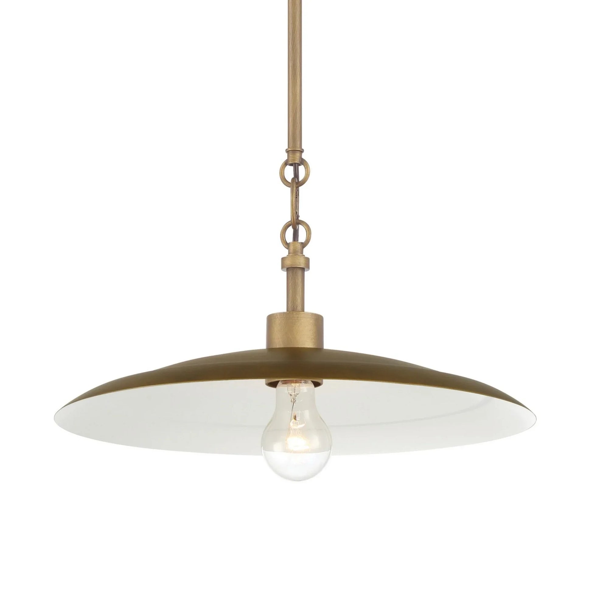 York 16" Pendant, Natural Brass Finish - Bees Lighting