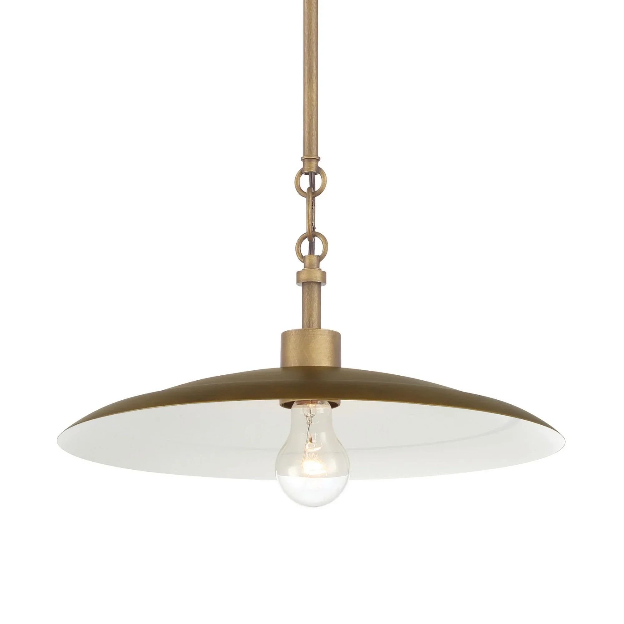 York 16" Pendant, Natural Brass Finish - Bees Lighting