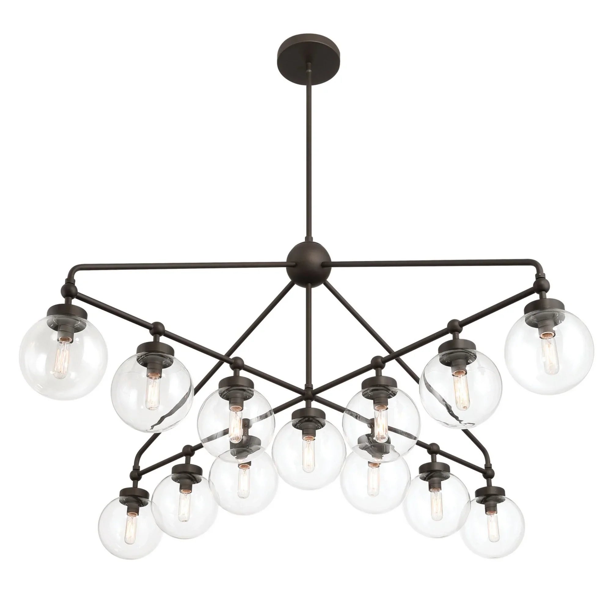Stella 52" 13-Light Chandelier, Dark Bronze Finish - Bees Lighting