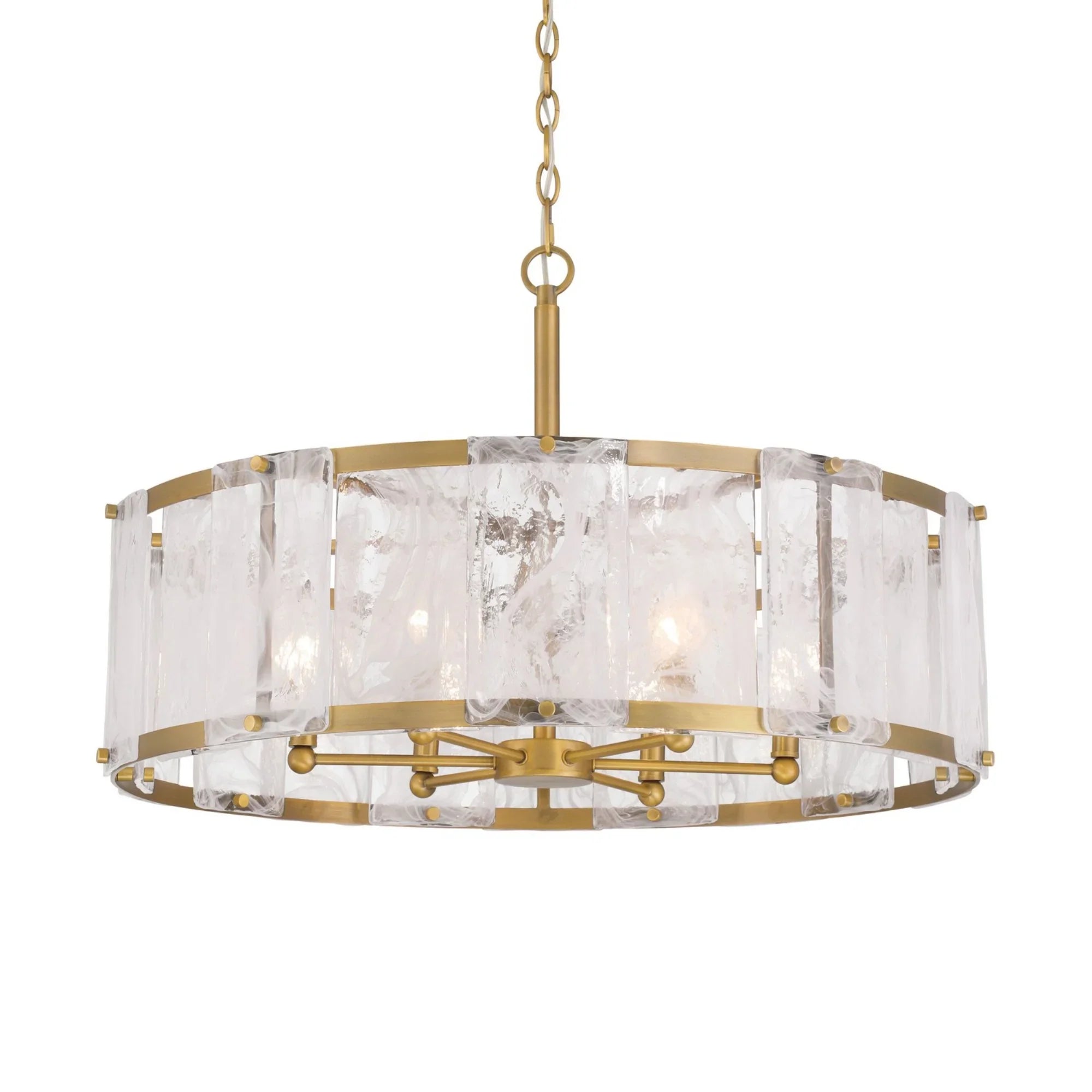 Veil 28" 6-Light Pendant, Legacy Brass Finish - Bees Lighting