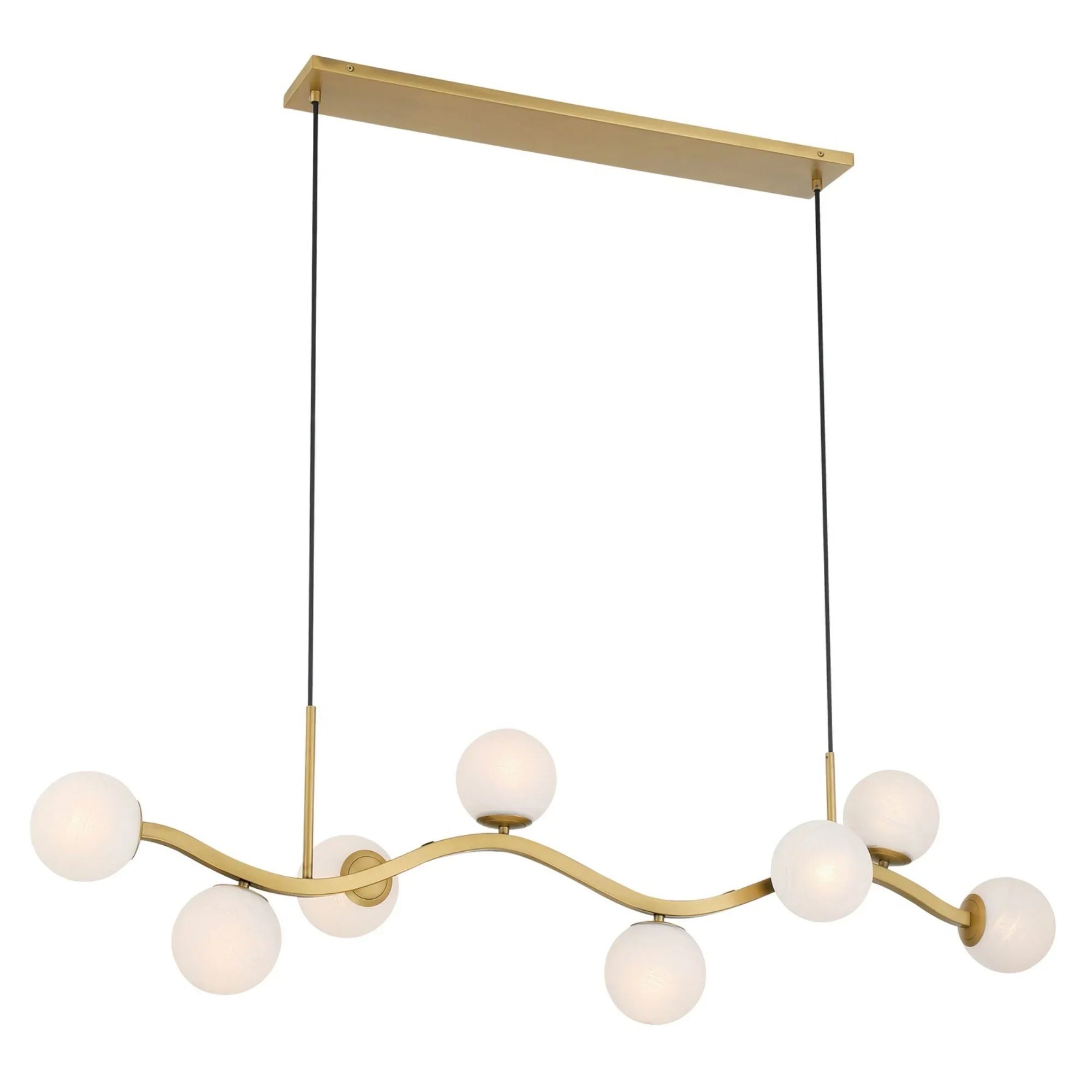 Curven 54" 8-Light Island Light, Legacy Brass Finish - Bees Lighting