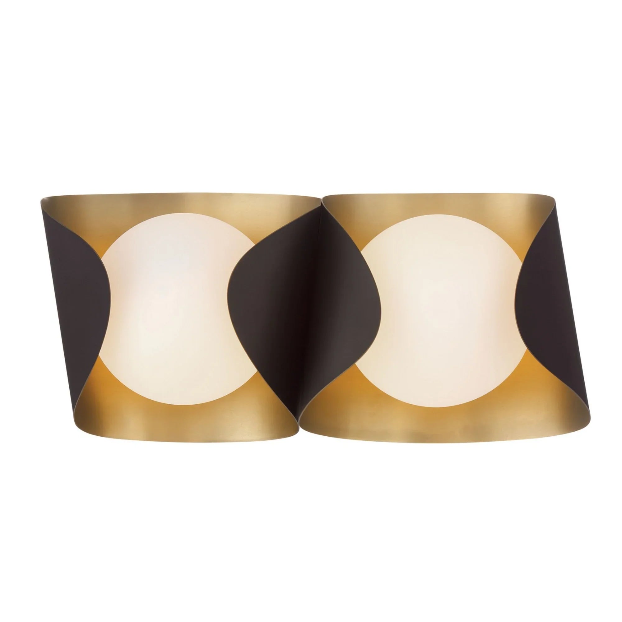 Flare 16" 2-Light Bath Vanity, Legacy Brass & Dark Bronze Finish - Bees Lighting