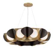 Flare 34" 9-Light Pendant, Legacy Brass & Dark Bronze Finish - Bees Lighting