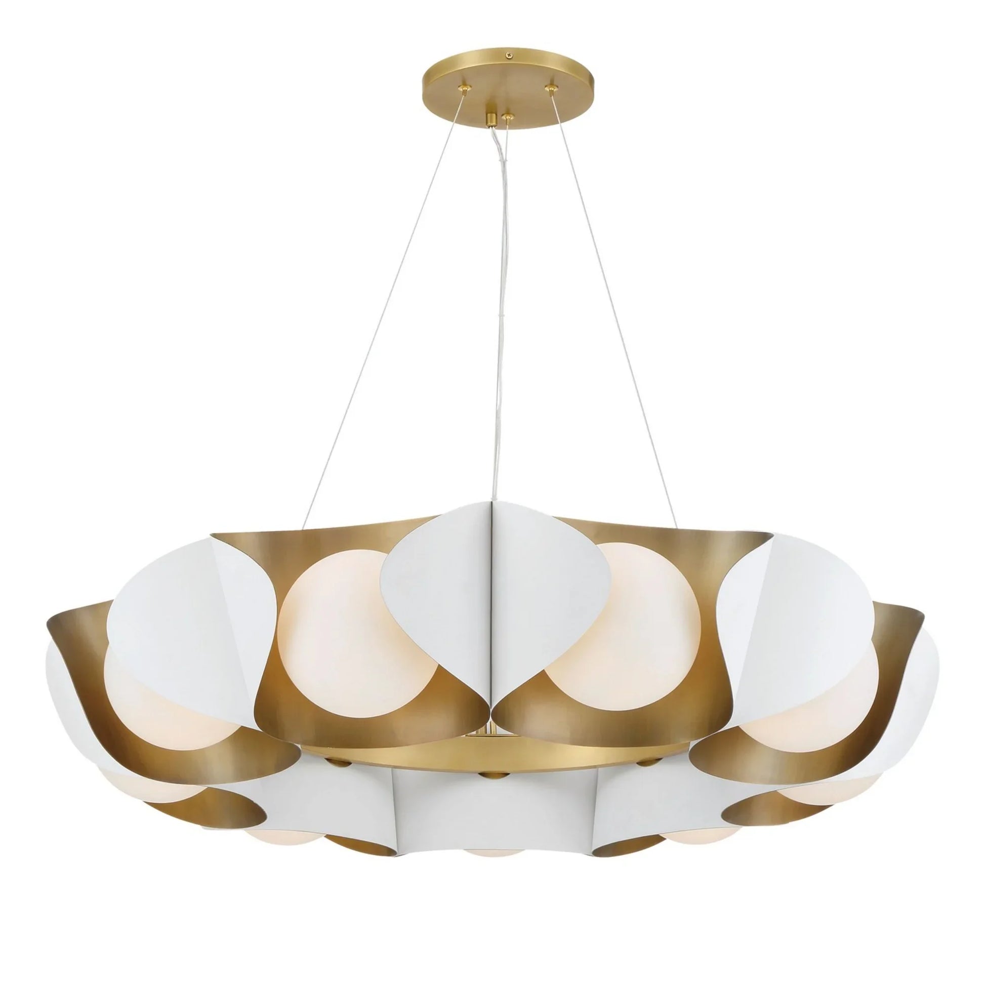 Flare 34" 9-Light Pendant, Sand White Finish - Bees Lighting