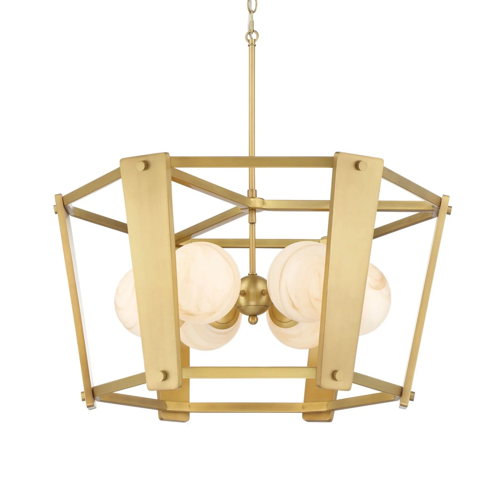 Shimmer 31" 6-Light Pendant, Legacy Brass Finish - Bees Lighting