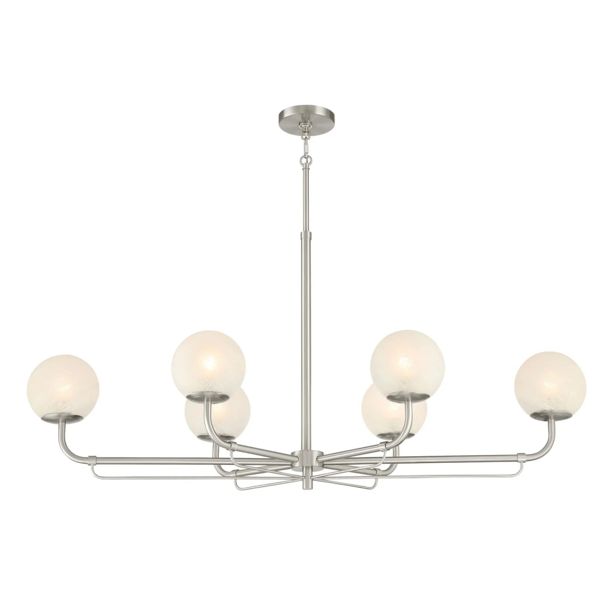 Whitehall 46" 6-Light Island Light, Brushed Nickel Finish - Bees Lighting