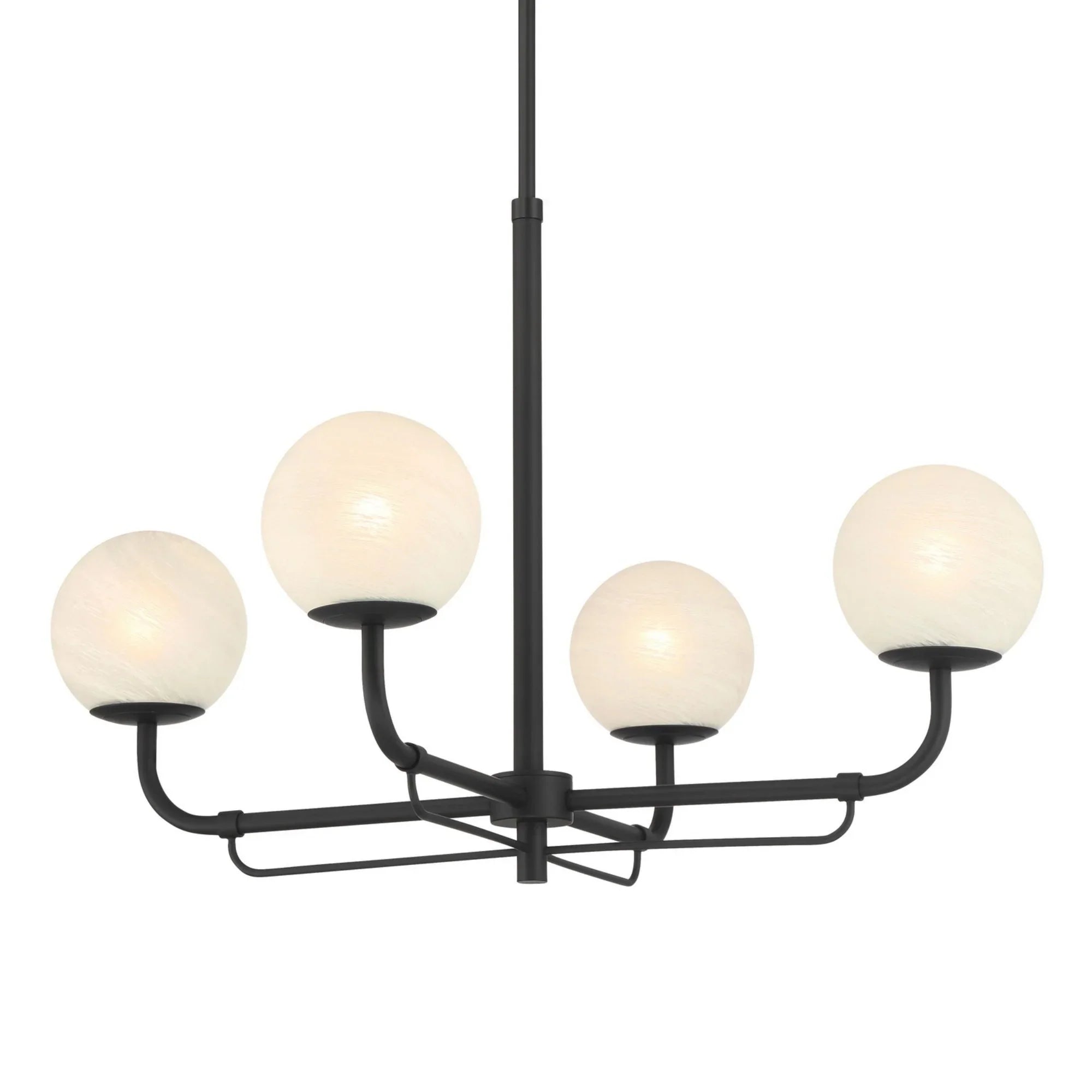 Whitehall 30" 4-Light Chandelier, Dark Matte Black Finish - Bees Lighting