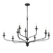 Velena 47" 9-Light Chandelier, Dark Matte Black Finish - Bees Lighting