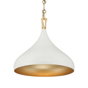 Cedar Lane 13" Pendant, Legacy Brass & Off White Cream Finish - Bees Lighting