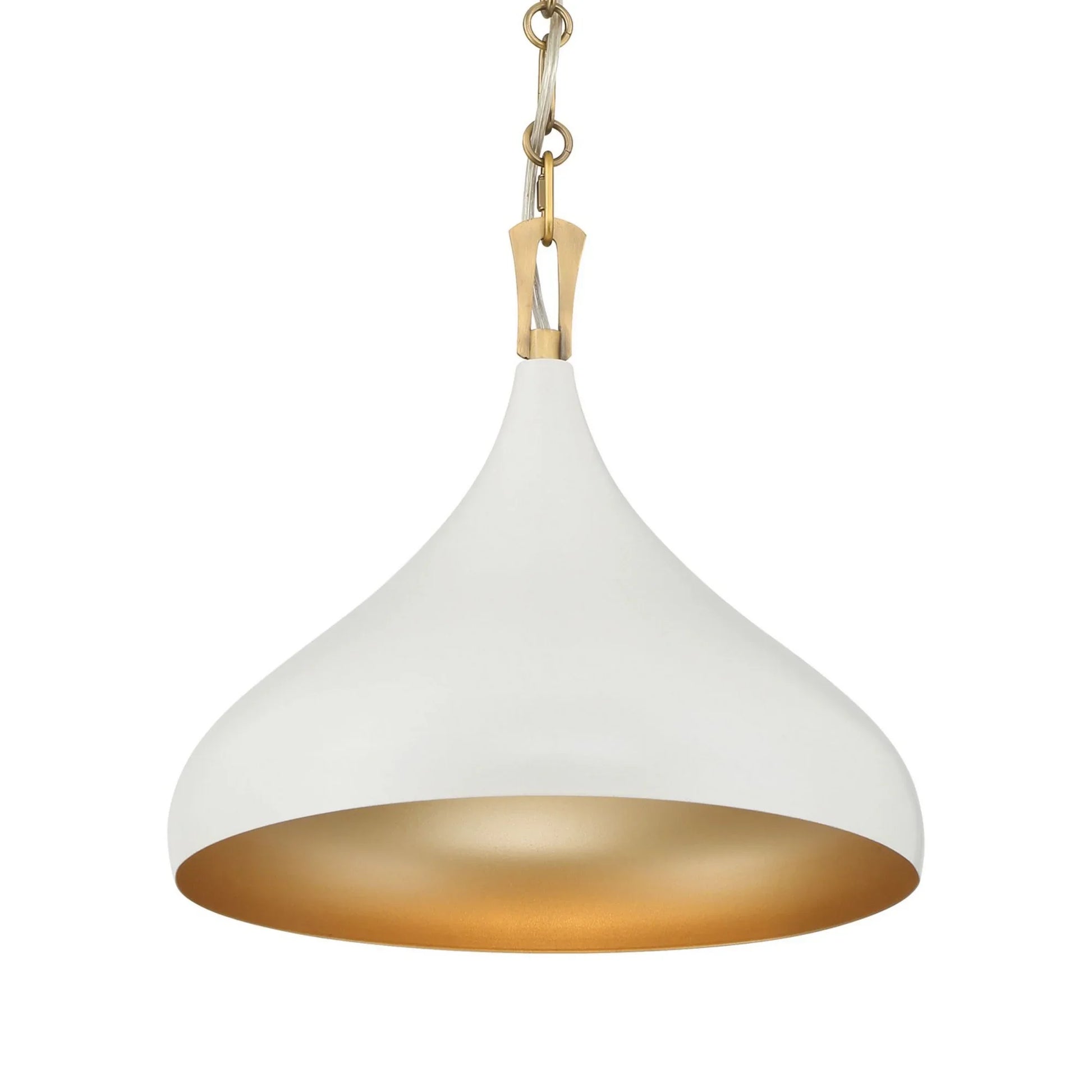 Cedar Lane 13" Pendant, Legacy Brass & Off White Cream Finish - Bees Lighting