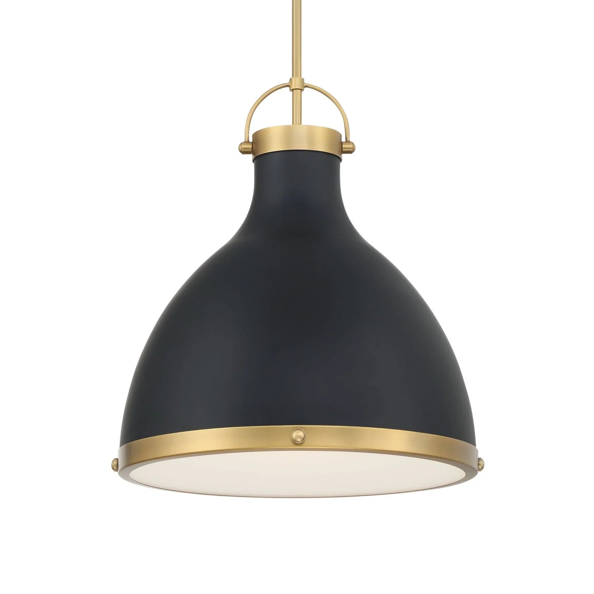 Lynk 17" Pendant, Legacy Brass & Matte Coal Finish - Bees Lighting
