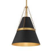 Springfield 18" Pendant, Legacy Brass & Dark Matte Black Finish - Bees Lighting