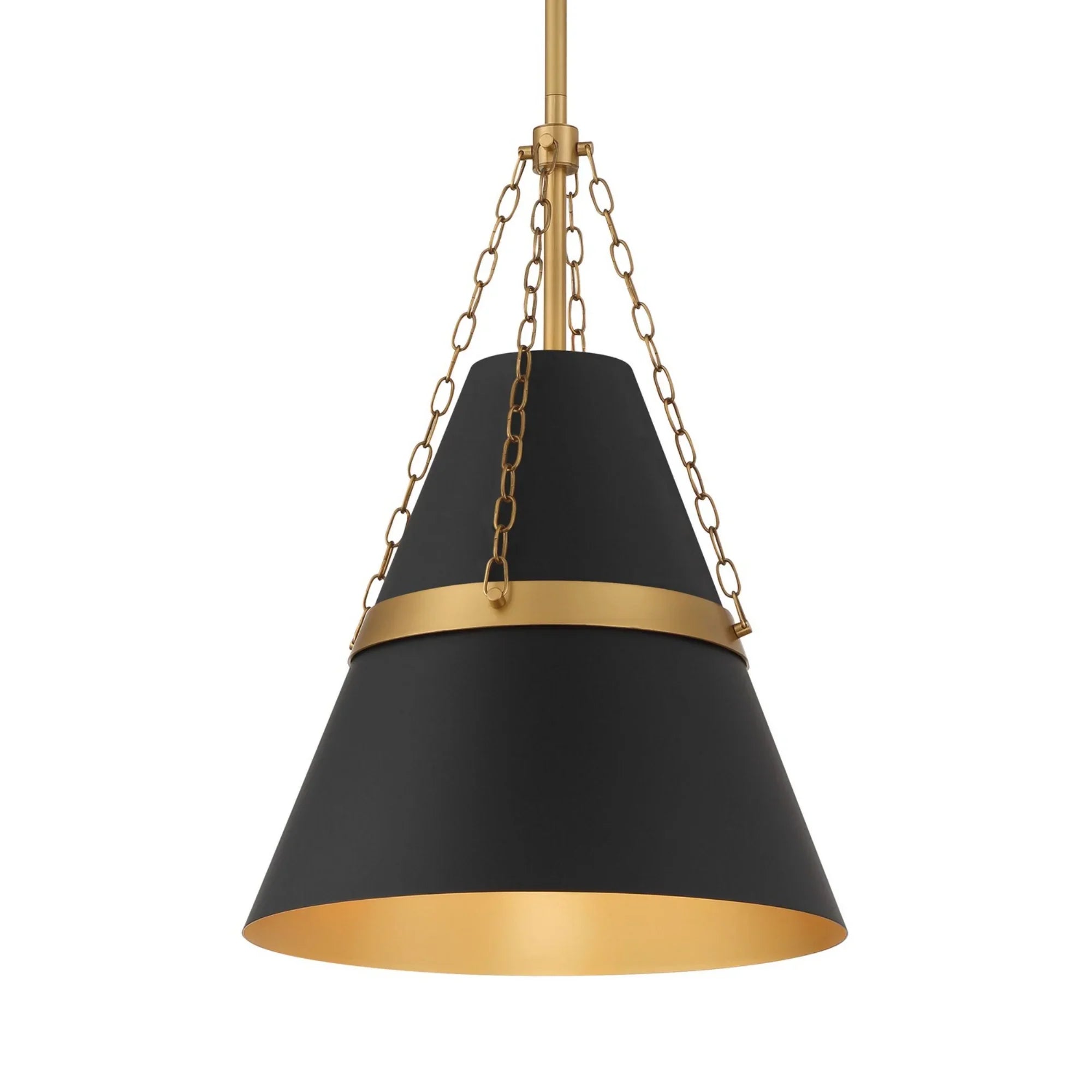 Springfield 18" Pendant, Legacy Brass & Dark Matte Black Finish - Bees Lighting