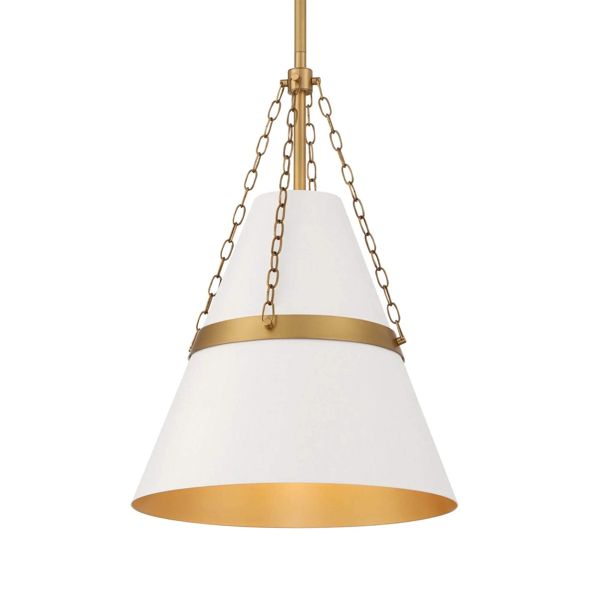 Springfield 18" Pendant, Legacy Brass & Off White Cream Finish - Bees Lighting