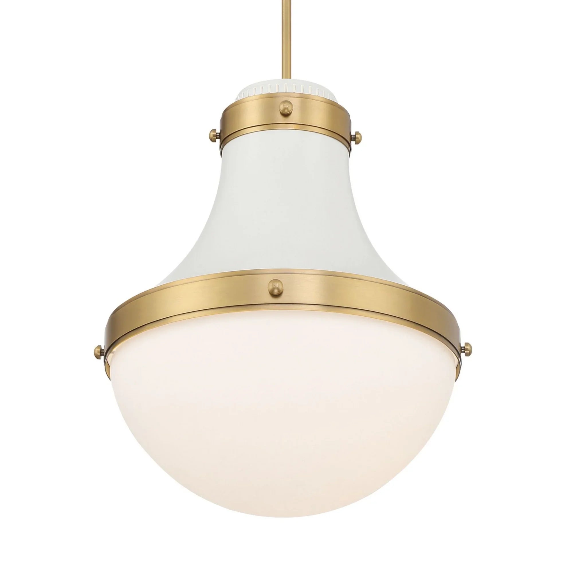 Purelight 19" Pendant, Legacy Brass & Off White Cream Finish - Bees Lighting