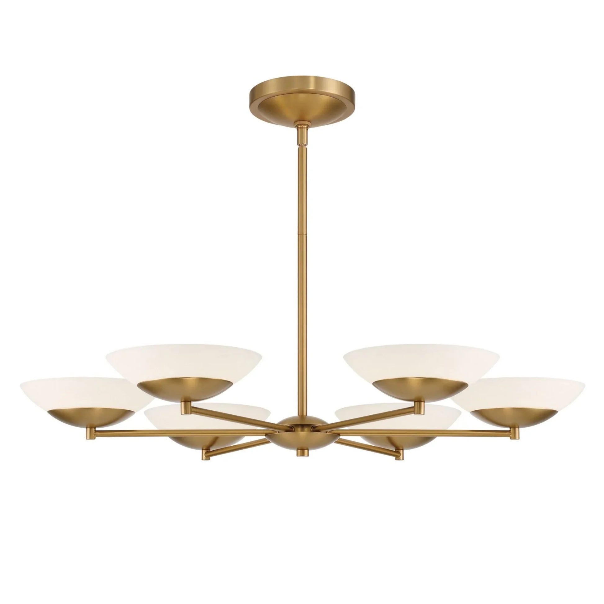 Solara 6-Light 36" LED Chandelier, Legacy Brass Finish - Bees Lighting