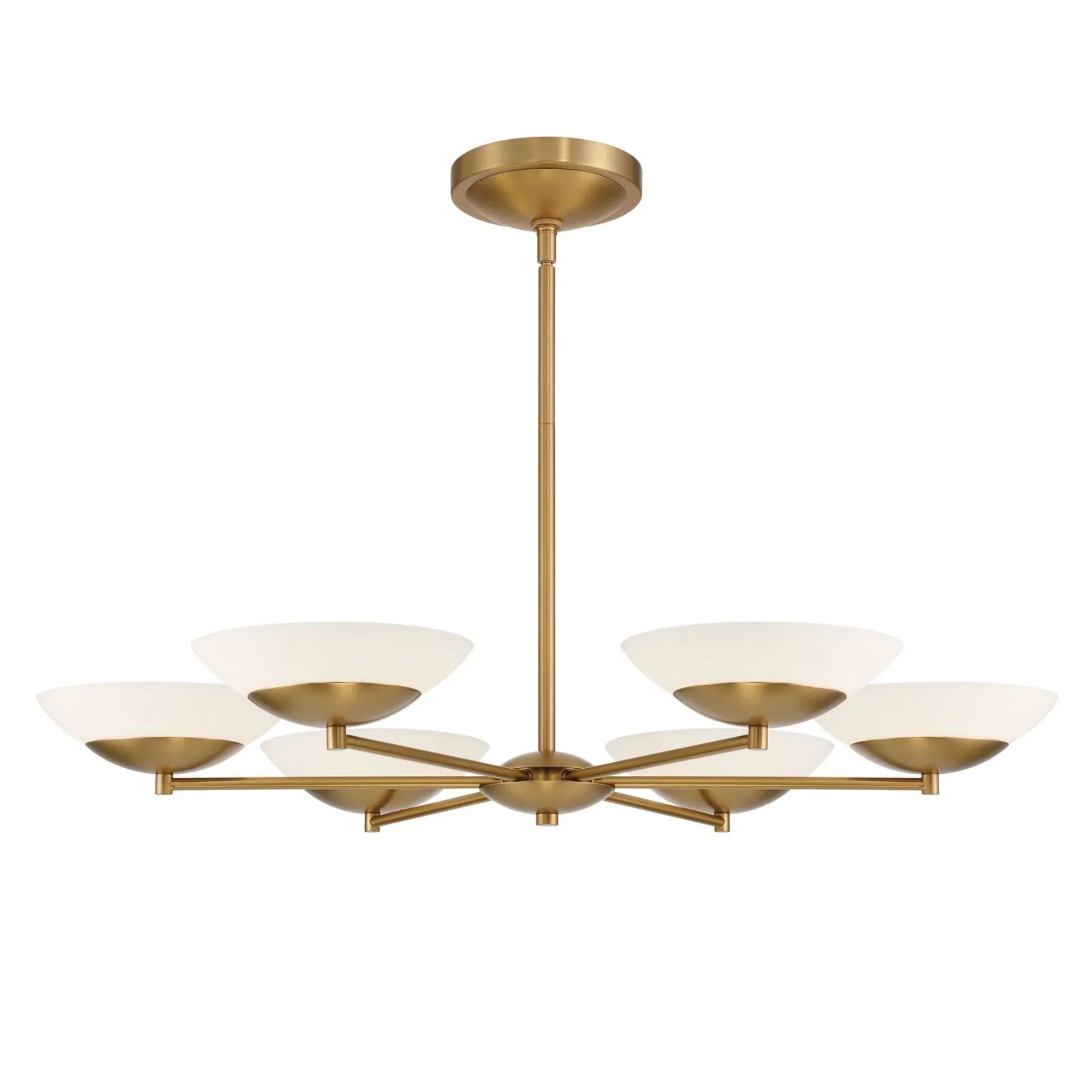 Solara 6-Light 36" LED Chandelier, Legacy Brass Finish - Bees Lighting