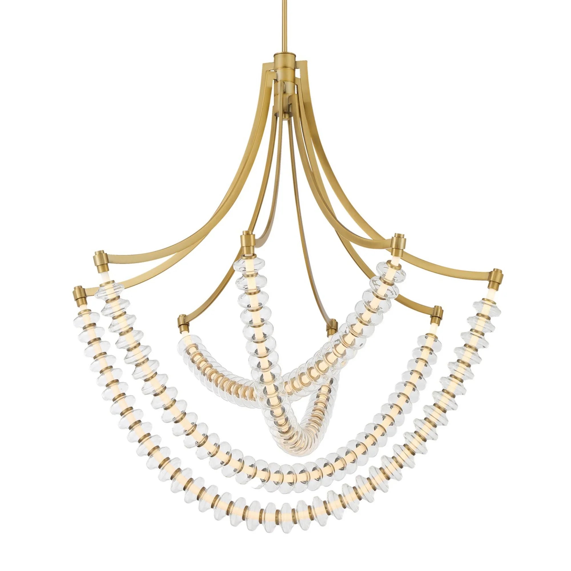 Pearl 39" LED Chandelier, Legacy Brass Finish - Bees Lighting