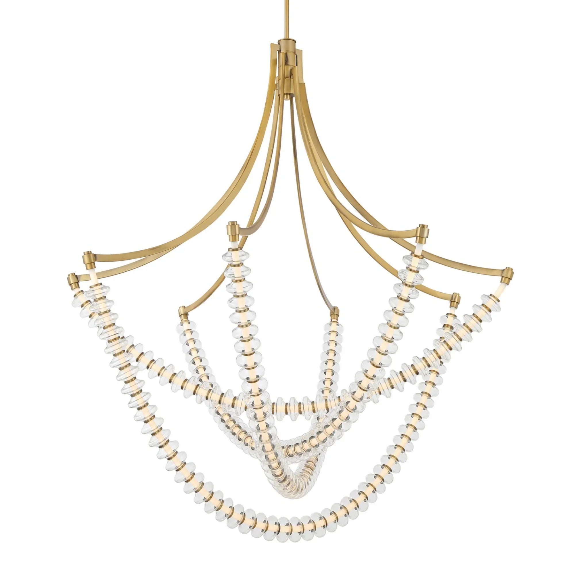 Pearl 49" LED Chandelier, Legacy Brass Finish - Bees Lighting