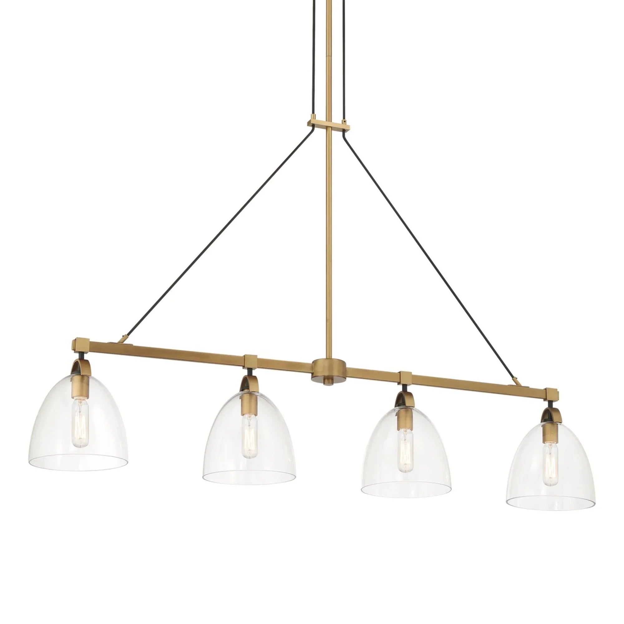 Sommersby 46" 4-Light Island Light, Legacy Brass & Matte Coal Finish - Bees Lighting