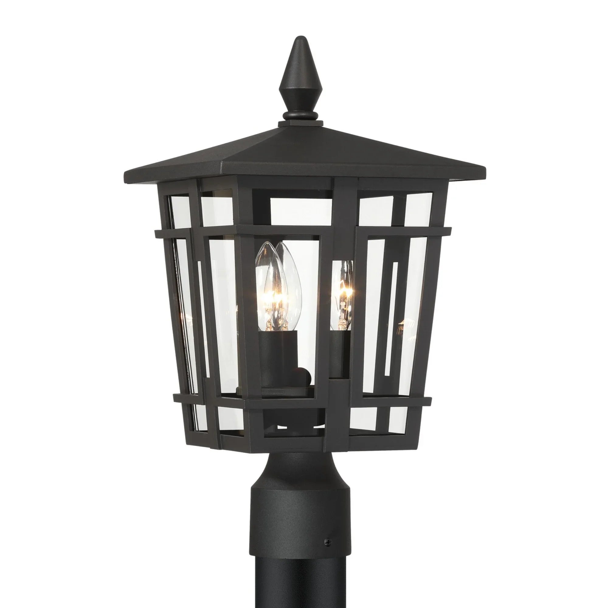 Fieldstone 17" 3-Light Outdoor Post Mount, Sand Coal Finish - Bees Lighting