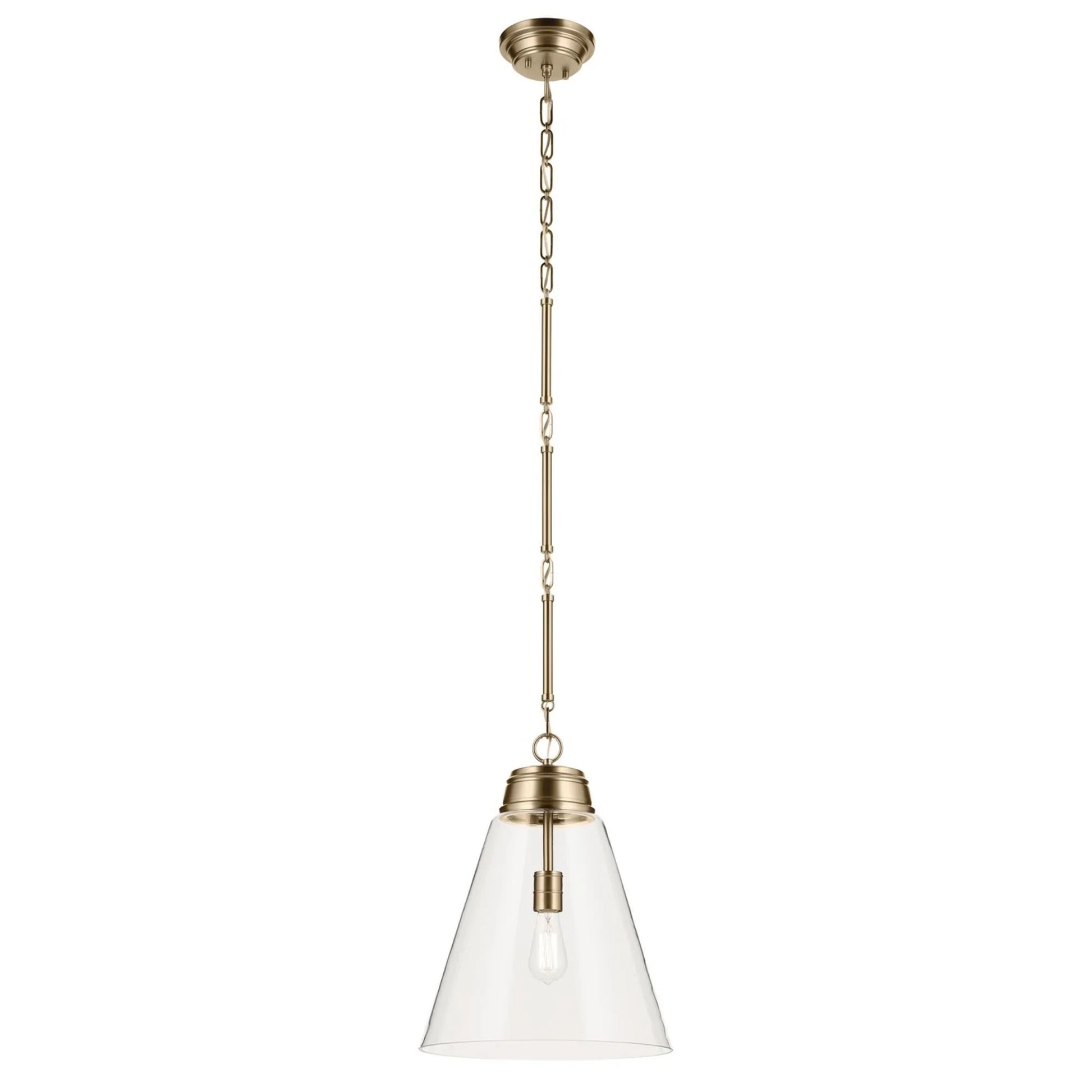 Marsailli 16" Pendant, Champagne Bronze Finish, Clear Glass - Bees Lighting