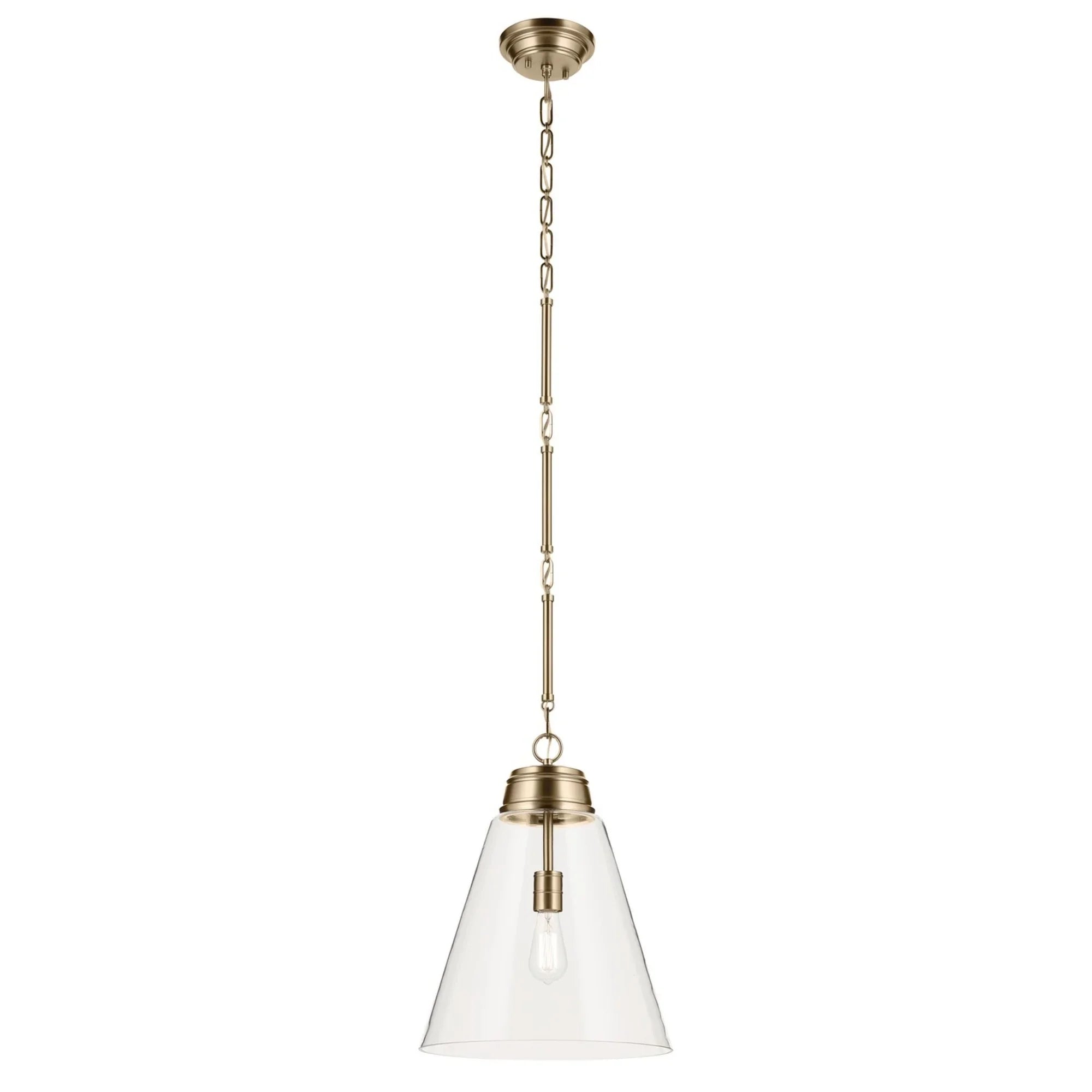 Marsailli 16" Pendant, Champagne Bronze Finish, Clear Glass - Bees Lighting