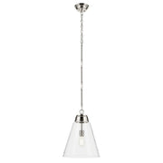 Marsailli 16" Pendant, Polished Nickel Finish, Clear Glass - Bees Lighting