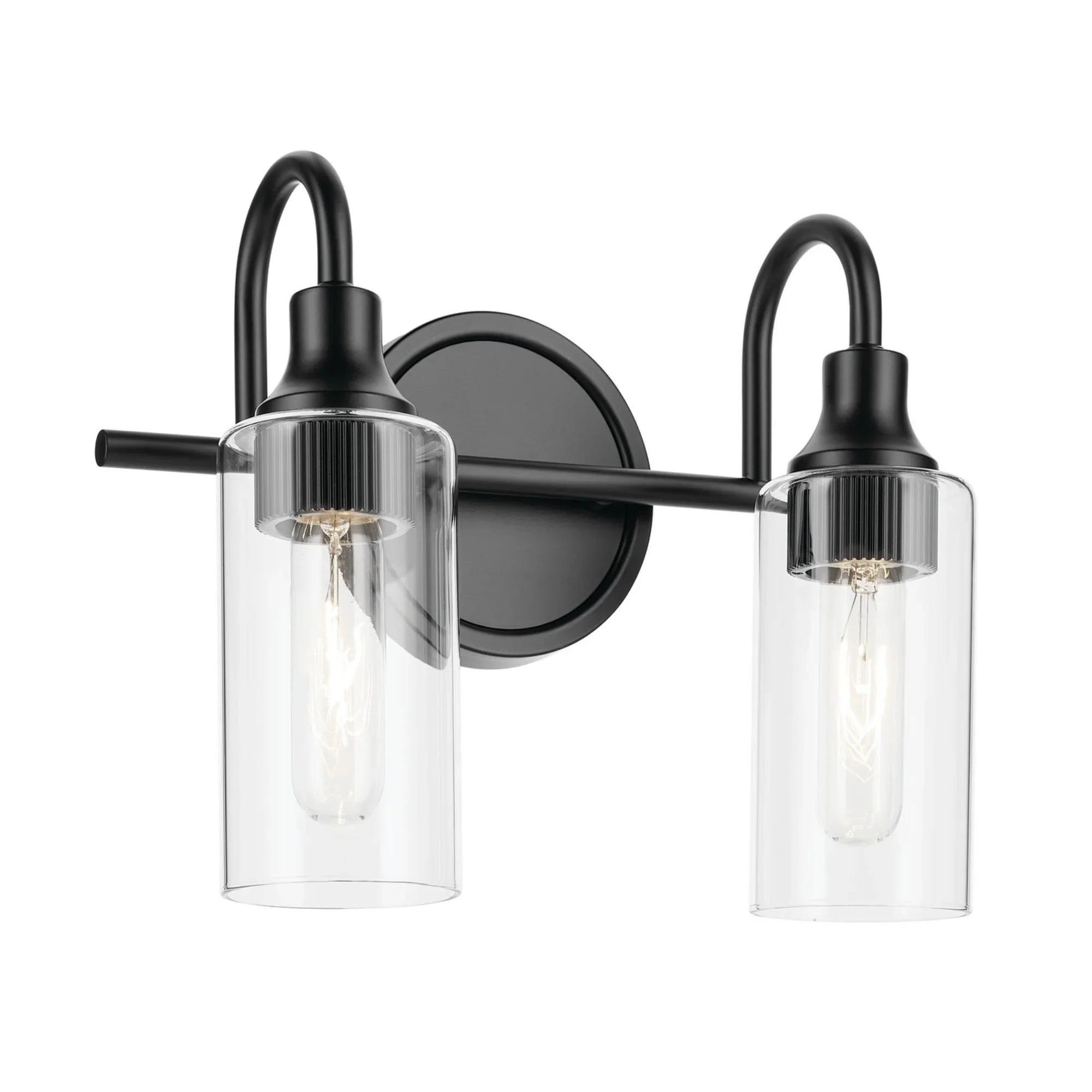 Kavi 13" 2-Light Bath Vanity Light, Black Finish - Bees Lighting