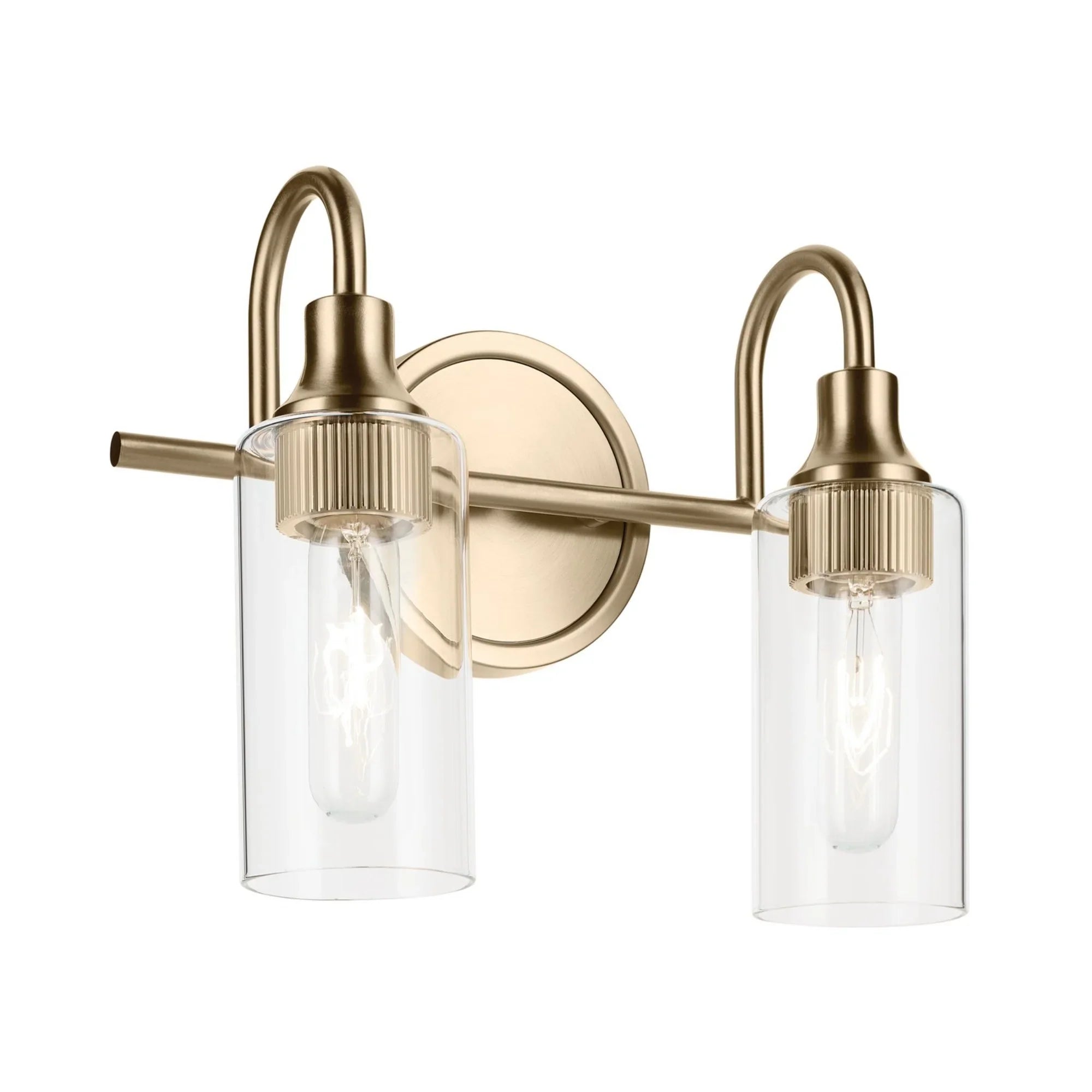 Kavi 13" 2-Light Bath Vanity Light, Champagne Bronze Finish - Bees Lighting