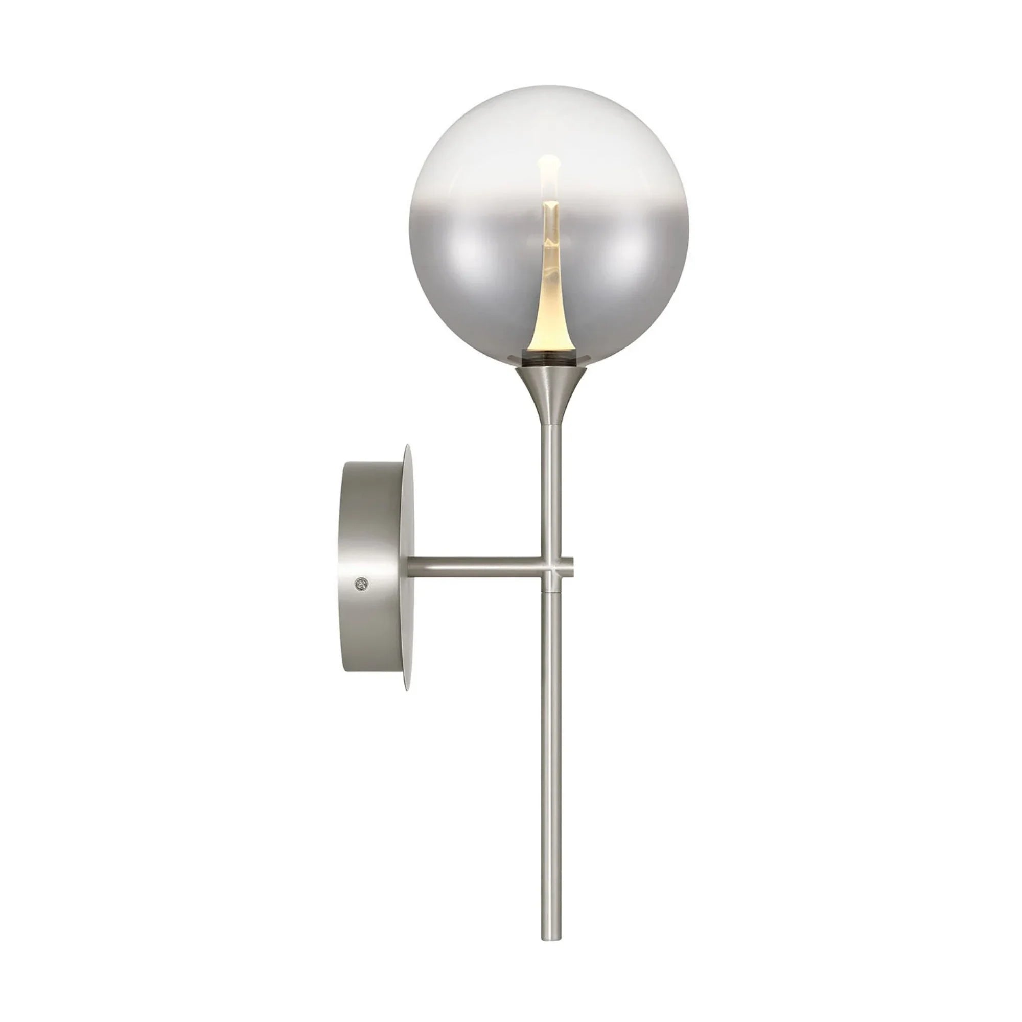 Iissa 19" LED Wall Sconce, Nickel Finish with Smoked Glass - Bees Lighting