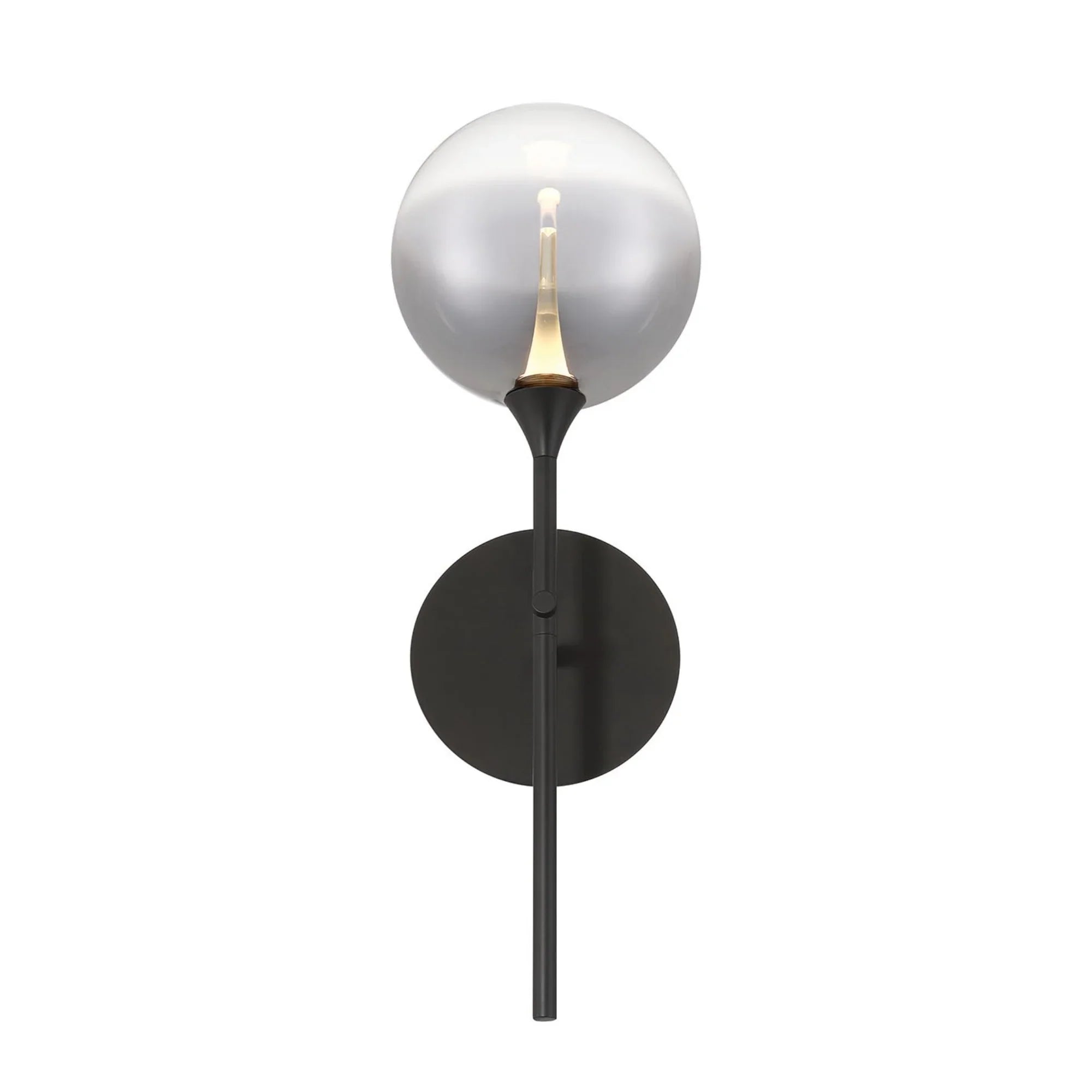 Iissa 19" LED Wall Sconce, Black Finish with Smoked Glass - Bees Lighting