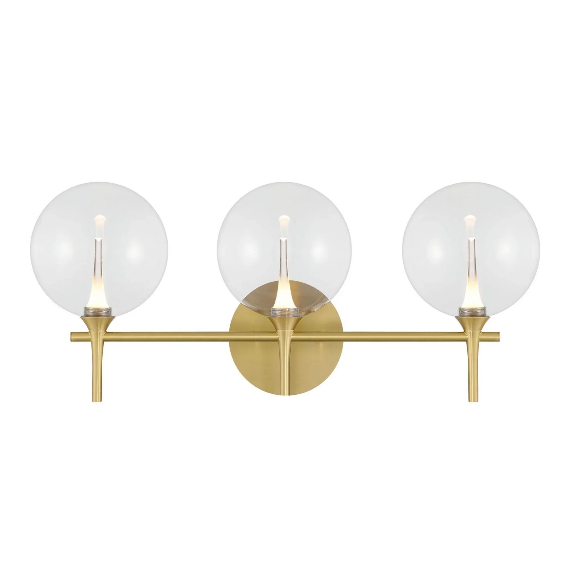 Iissa 3-Light 24" LED Vanity, Gold Finish with Clear Glass - Bees Lighting