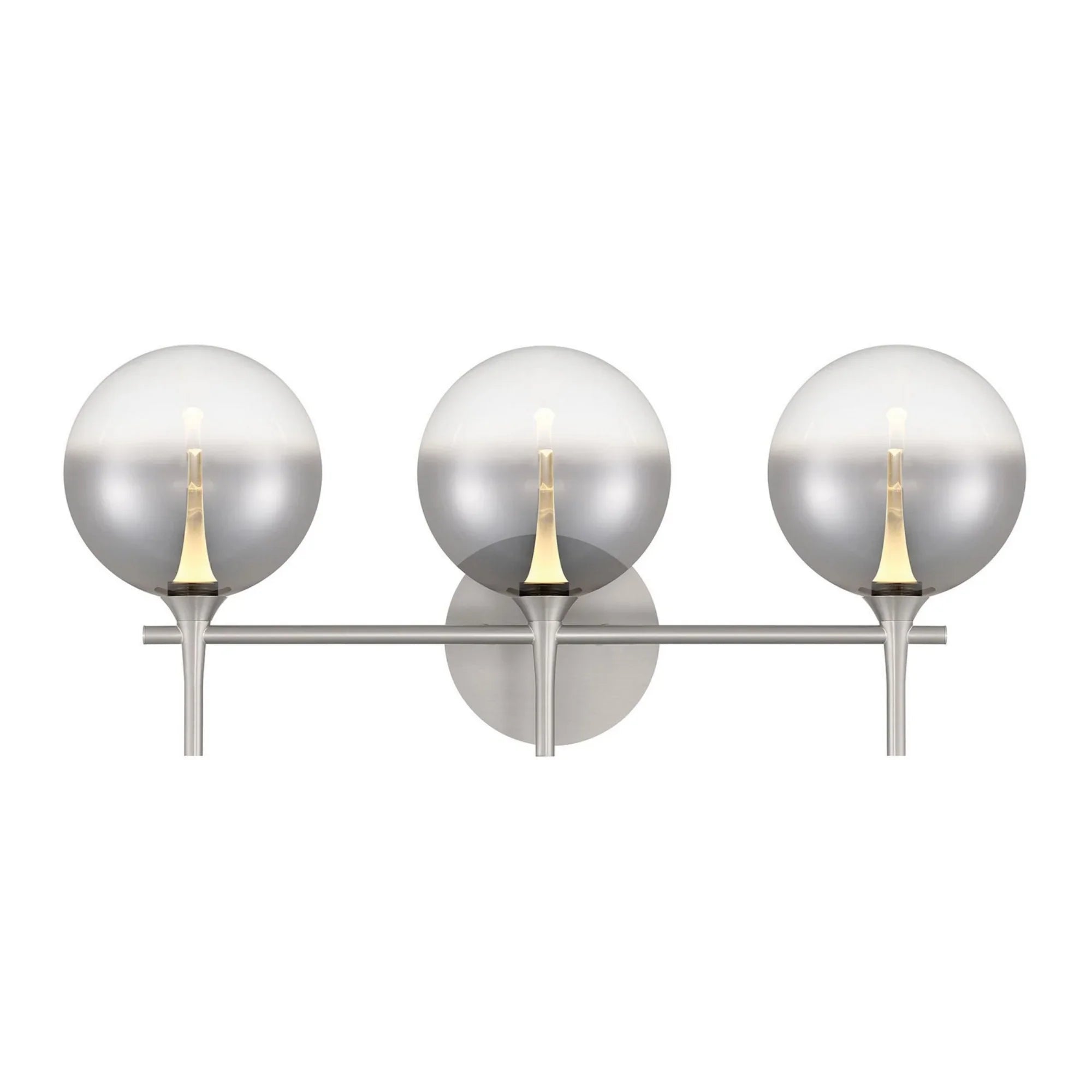 Iissa 3-Light 24" LED Vanity, Nickel Finish with Smoked Glass - Bees Lighting
