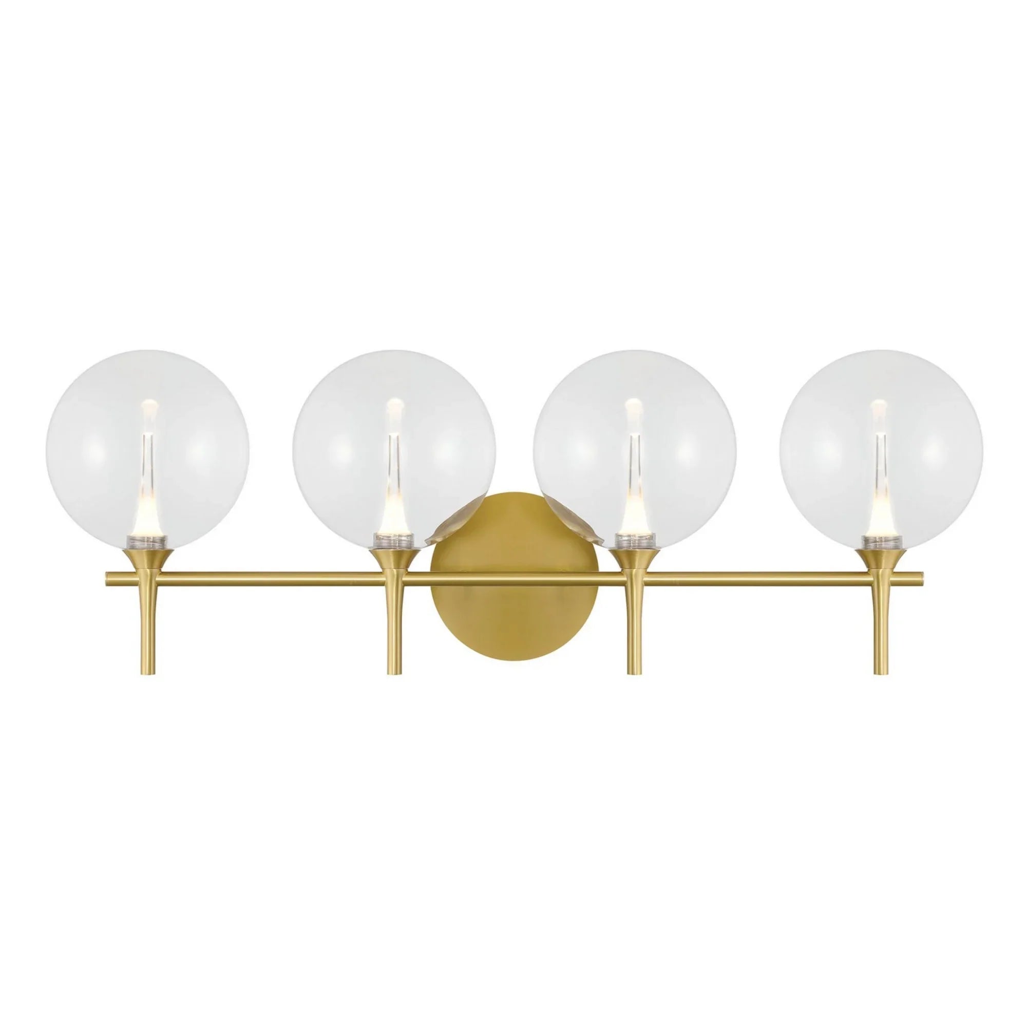 Iissa 4-Light 30" LED Vanity, Gold Finish with Clear Glass - Bees Lighting