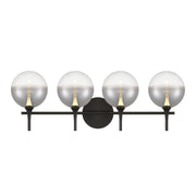 Iissa 4-Light 30" LED Vanity, Black Finish with Smoked Glass - Bees Lighting