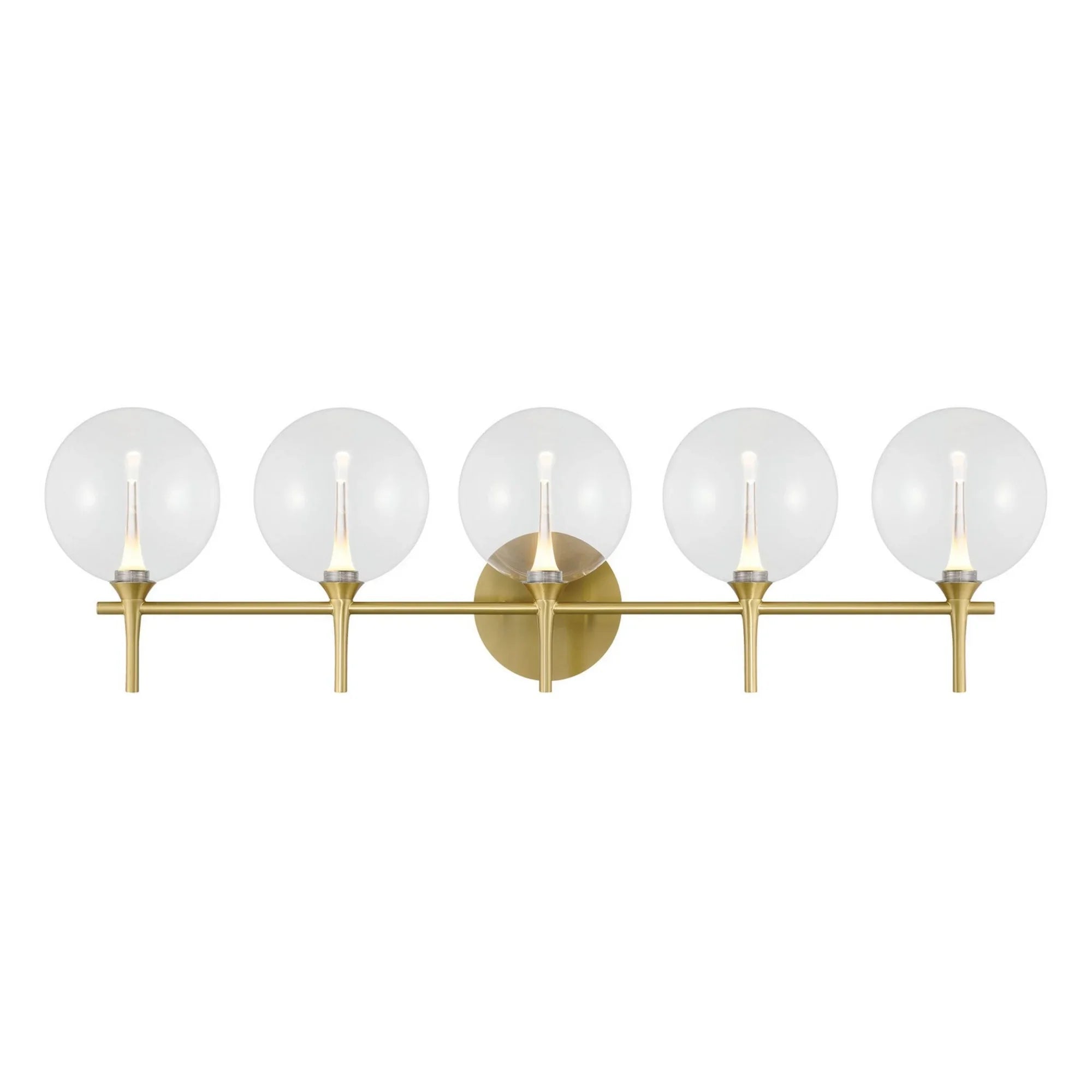 Iissa 5-Light 35" LED Vanity, Gold Finish with Clear Glass - Bees Lighting